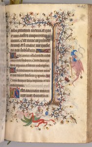 Timer for Karl den Adelige, konge af Navarra 1361-1425: fol. 217r, Tekst, ca. 1405. af Master of the Brussels Initials and Associates