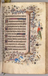 Timer for Karl den Adelige, konge af Navarra 1361-1425: fol. 221r, Tekst, ca. 1405. af Master of the Brussels Initials and Associates