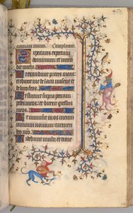 Timer for Karl den Adelige, konge af Navarra 1361-1425: fol. 230r, tekst, ca. 1405. af Master of the Brussels Initials and Associates