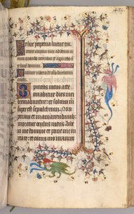 Timer for Karl den Adelige, konge af Navarra 1361-1425: fol. 234r, Tekst, ca. 1405. af Master of the Brussels Initials and Associates