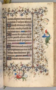 Timer for Karl den Adelige, konge af Navarra 1361-1425: fol. 243r, Tekst, ca. 1405. af Master of the Brussels Initials and Associates