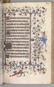 Timer for Karl den Adelige, konge af Navarra 1361-1425: fol. 245r, Tekst, ca. 1405. af Master of the Brussels Initials and Associates