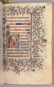 Timer for Karl den Adelige, konge af Navarra 1361-1425: fol. 265r, St. Andrew, ca. 1405. af Master of the Brussels Initials and Associates