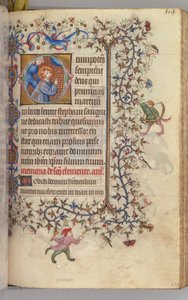 Timer for Karl den Adelige, konge af Navarra 1361-1425, , fol. 274r, St. Stephen, ca. 1405. af Master of the Brussels Initials and Associates