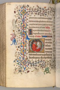 Timer for Karl den Adelige, konge af Navarra 1361-1425, fol. 276v, St. Denis, ca. 1405. af Master of the Brussels Initials and Associates