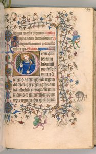Timer for Karl den Adelige, konge af Navarra 1361-1425, fol. 291v, St. Louis, ca. 1405. af Master of the Brussels Initials and Associates
