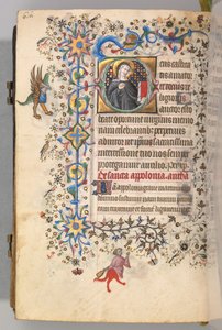 Timer for Karl den Adelige, konge af Navarra 1361-1425, fol. 302v, St. Opportune, ca. 1405. af Master of the Brussels Initials and Associates