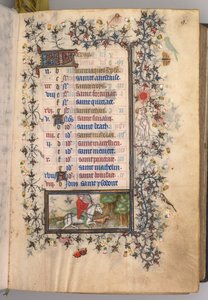 Timer for Karl den Adelige, konge af Navarra 1361-1425: fol. 5r, maj, ca. 1405. af Master of the Brussels Initials and Associates