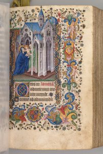 Timer for Karl den Adelige, konge af Navarra 1361-1425: fol. 82vr, Præsentation..., ca. 1405.