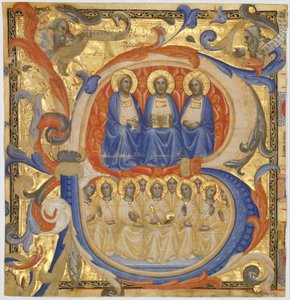 Treenigheden i en indledende B, sandsynligvis 1387. af Master of the Codex Rossiano