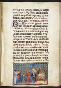 Bomuld Tiberius B. VIII f.50r Kongen sender sværdet til Seneschal (hertug af Anjou), fra 