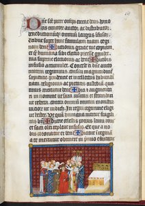 Bomuld Tiberius B. VIII f.70r Baroner, der opretholder dronningens krone, fra 