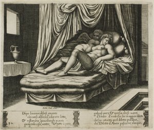 Amor og psyke sammen i bryllupssengen af Master of the Die