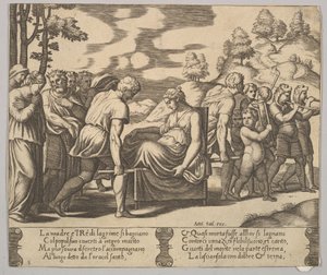 Plade 5: Psyche båret på et kuld til et bjerg, fra 