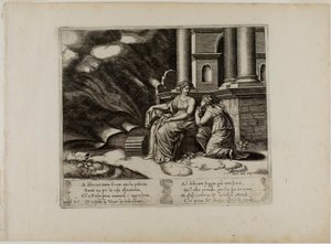 Proserpina giver Psyche skønhedens æske af Master of the Die