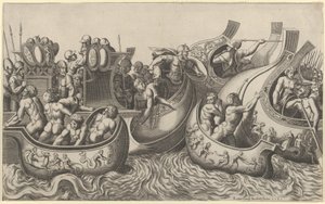 Mirror of Roman Magnificence: Naval Battle, 16. århundrede., 16. århundrede. af Master of the Die