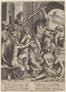 Misundelse drevet fra Musernes Tempel af Master of the Die after Baldassare Peruzzi