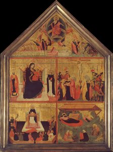 Den sidste dom, Jomfruen og barnet med en biskop-helgen og Sankt Peter Martyr..., ca. 1325.