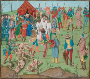 Slaget ved_Nicopol eftervirkningerne Masakren på de kristne som hævn for Rahova-massakren. Jean Froissart, Krøniker, Flandern, Brügge