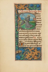 Indledende S: Stigmatiseringen af den hellige Frans af Master of the Dresden Prayer Book