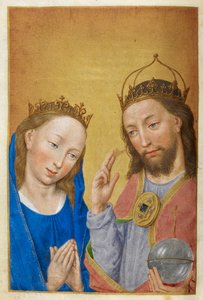 Kristus og Jomfru Maria. af Master of the Dresden Prayer Books