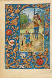 David og Goliat, ca. 1480-85 (temperafarver og guld) af Master of the Dresden Prayer Books
