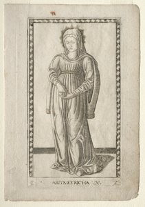 Aritmetik fra Tarocchi, serie C: Liberal Arts, #25, før 1467. af Master of the E Series Tarocchi