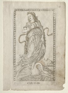 Clio-historie fra Tarocchi-serien D: Apollo and the Muses, #19, før 1467.