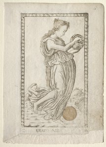 Erato-lyrik og kærlighedspoesi fra Tarocchi-serien D..., før 1467. af Master of the E Series Tarocchi