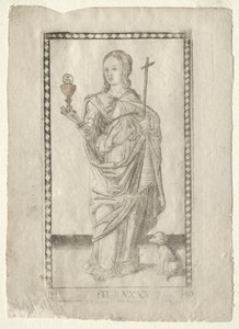 Faith from the Tarocchi, serie B: Cosmic Principles & Virtues, #40, før 1467. af Master of the E Series Tarocchi