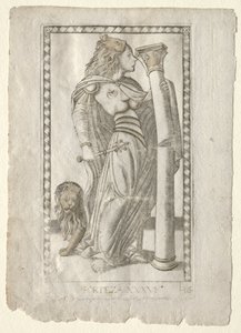 Forteza fra Tarocchi, serie B: Cosmic Principles & Virtues, #36, før 1467. af Master of the E Series Tarocchi