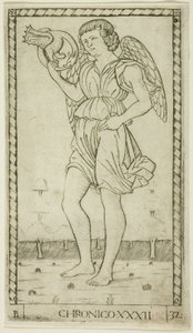 Genius of Time, plade 32 fra Genii and Virtues af Master of the E Series Tarocchi