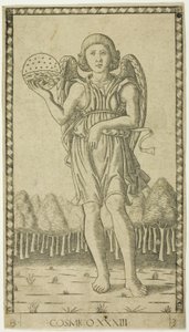 Genius of the World, plade 33 fra Genii and Virtues af Master of the E Series Tarocchi