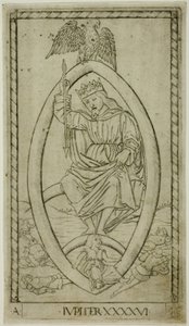 Jupiter, plade 46 fra Planets and Spheres af Master of the E Series Tarocchi