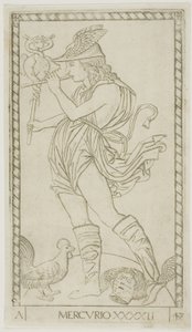Mercury, plade 42 fra Planets and Spheres af Master of the E Series Tarocchi