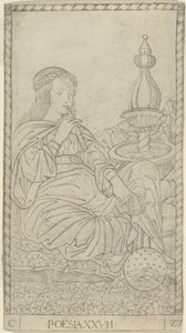 Poesi, tavle 27 fra Arts and Sciences af Master of the E Series Tarocchi