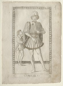 The Knight from the Tarocchi, serie E: Conditions of Man, #6, før 1467. af Master of the E Series Tarocchi