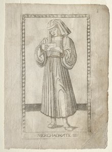 The Merchant from the Tarocchi, serie E: Conditions of Man, #4, før 1467.