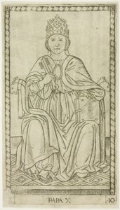 Paven, plade ti fra The Ranks and Conditions of Men af Master of the E Series Tarocchi