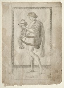 The Servant from the Tarocchi, serie E: Conditions of Man, #2, før 1467. af Master of the E Series Tarocchi