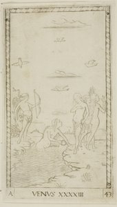 Venus, plade 43 fra Planets and Spheres af Master of the E Series Tarocchi
