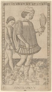 Zintilomo (Gentleman) af Master of the E Series Tarocchi