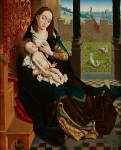 Sygeplejerske Madonna af Master of the Embroidered Foliage