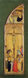 Korsfæstelsen (olie på panel) af Master of the Fabriano Altarpiece (attr. to)