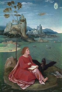 Sankt Johannes på Patmos af Master of the Female Half Lengths