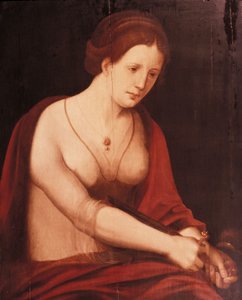 Lucretias død af Master of the Female Half Lengths