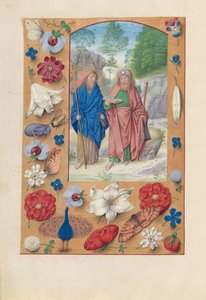 Dronning Isabella den Katolskes timer, dronning af Spanien:  Fol. 175v, de hellige Filip og Jakob af Master of the First Prayerbook of Maximillian