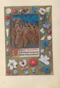 Hours of Dronning Isabella den Katolik, Dronning af Spanien: Fol. 61r, Kiss of Judas, ca. 1500. af Master of the First Prayerbook of Maximillian