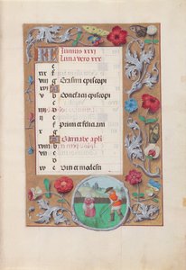 Dronning Isabella den Katolskes timer, dronning af Spanien:  Fol. 7r, juni af Master of the First Prayerbook of Maximillian