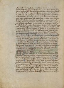 Historiseret initial M: Busteportræt af en mand og en kvinde af Master of the Geneva Boccaccio